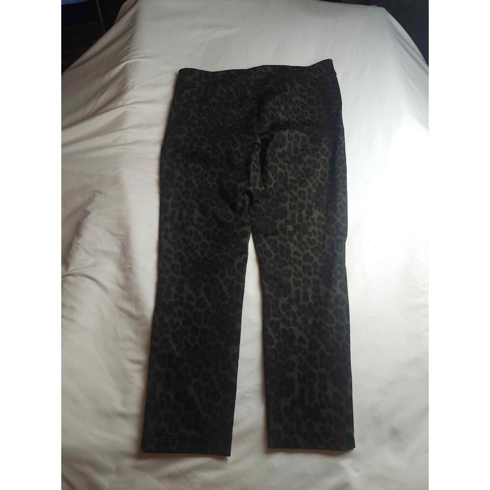 Calvin Klein Womens Leopard Print Pull On Leggings Dark Olive Black Size Large - Picture 6 of 7